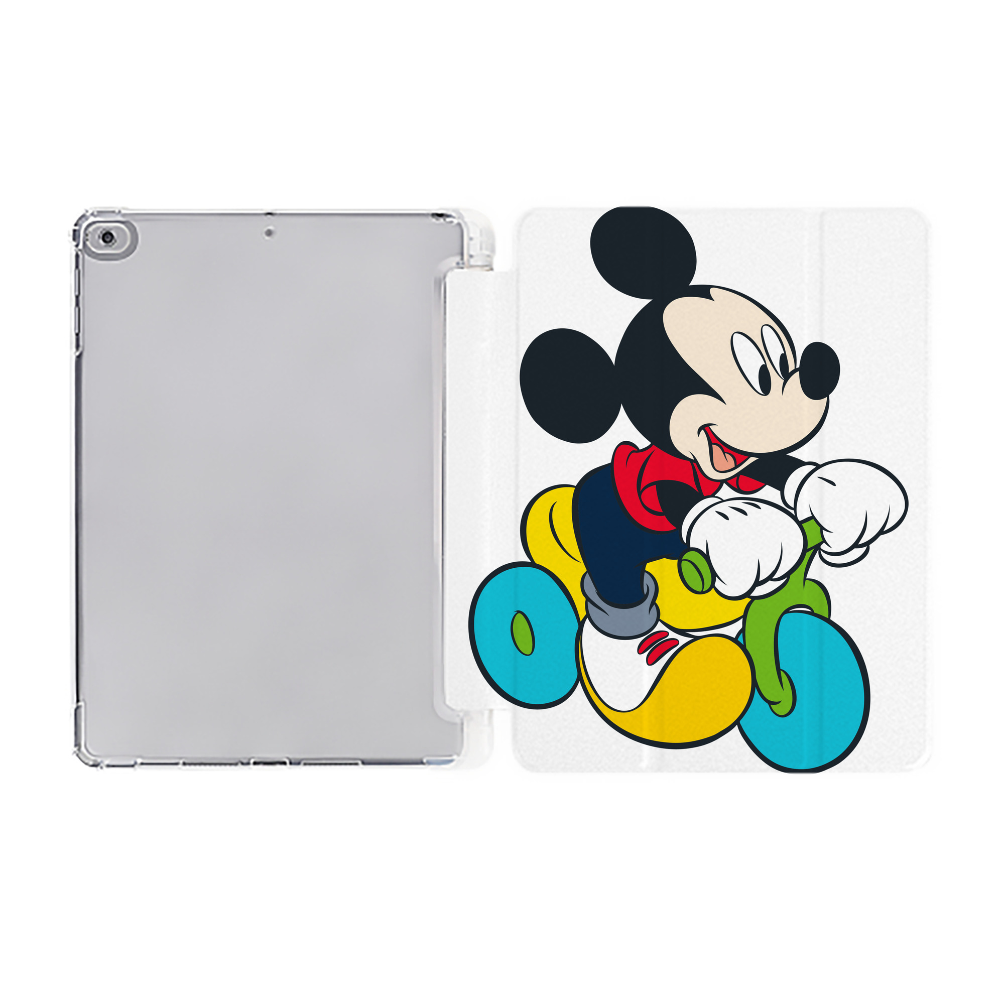 （画像用） ミッキーマウス Mickey Mouse IPad ケース ペン収納付き 三つ折りスタンド PUレザー×シリコン 対応機種9.5/10.5/10.9インチ
